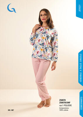 PIGIAMA DONNA M/L Z50070 Tellini S.r.l. Ingrosso Abbigliamento